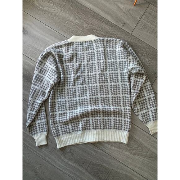 Cambridge Classics Grandpacore Cardigan Men’s M Wool‎ Blend Houndstooth Knit - Picture 2 of 6